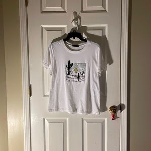 Basic whit tee w cactus